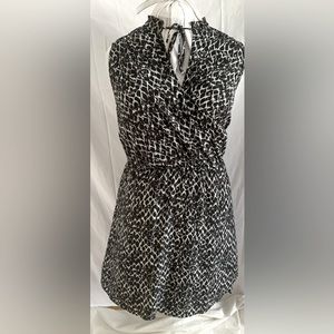 H&M Europe sleeveless dress with faux leather trim
